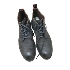 Allen Edmonds Patton Cap Toe Boot Black Leather Dainite Rubber Sole Lace UpSz12D